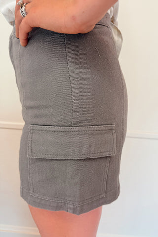 Cargo Mini Skirt - Grey