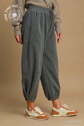 Luxeknit Barrel-Leg Joggers - Charcoal