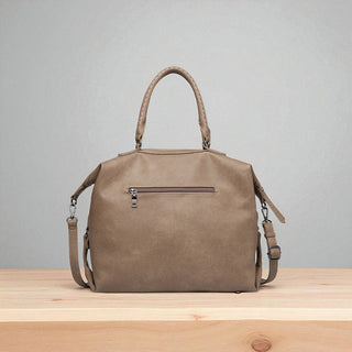Indy Rustic Dual Handle Tote - Mushroom