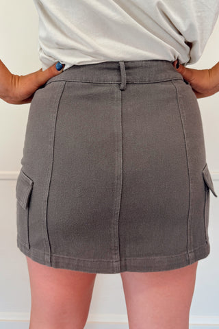 Cargo Mini Skirt - Grey