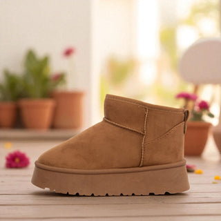 Oaklee Platform Sherpa Ankle Boots - Chestnut