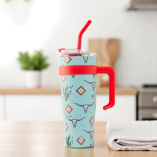Wide Wyoming Tumbler - Sea Blue with Tooling