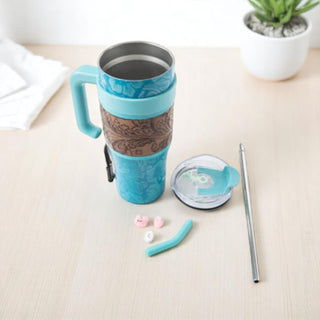 Wide Wyoming Tumbler - Blue with Tooling