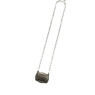 Silver Western Belt Buckle Initial Necklace