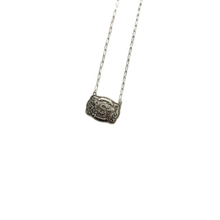 Silver Western Belt Buckle Initial Necklace