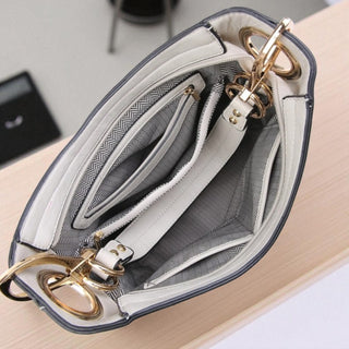 Rochelle Crocodile Print Hobo Bag - Olive