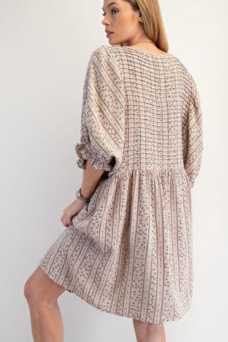 Floral Printed Washed Cotton Gauze Dress