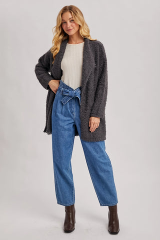 Ash Fuzzy Drape Cardigan