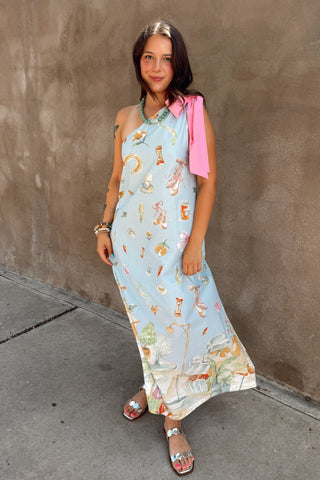 one shoulder summer dress Sugar Lips Tropical Floral One-Shoulder White Multi Floral Printed Smocked