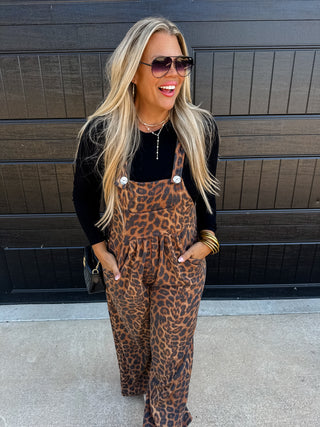 Cheetah Karli Ribbed Overalls