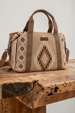 Wrangler Southwestern Print Duffle Bag- Khaki