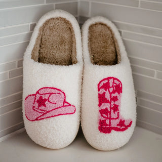 Boot & Cowgirl Hat Slippers