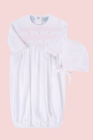 Baby Girl Smocked Bullion Gown & Hat