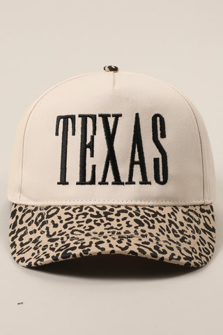 Texas Embroidered Trucker Hat - Black Leopard