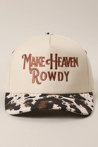 Make Heaven Rowdy Cow Print Trucker Hat