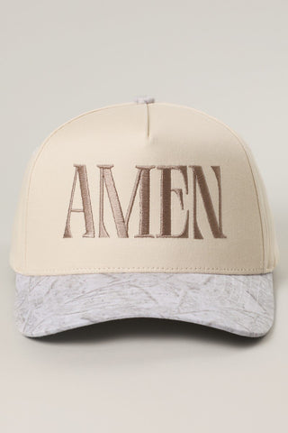 Amen Embroidery Trucker Hat - White Camo