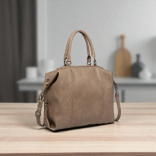 Indy Rustic Dual Handle Tote - Mushroom