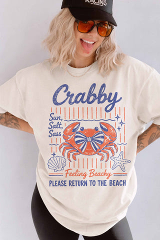 Crabby Feeling Beachy Oversized Graphic Tee
