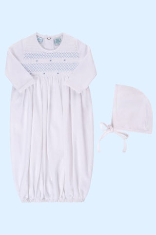 Baby Boys Smocked Bullion Gown & Hat