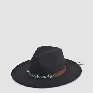 Teo Faux Suede Fedora - Black