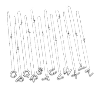 Bubble Letter Initial Necklace