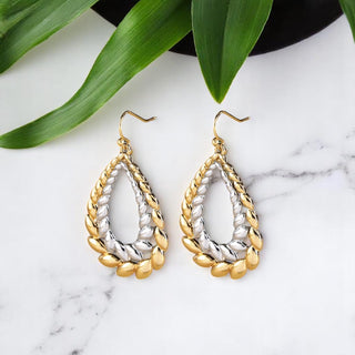 Double Layer Bay Leaf Earrings