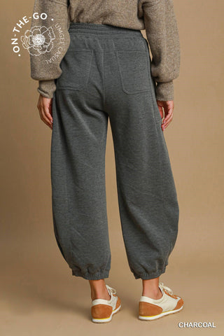 Luxeknit Barrel-Leg Joggers - Charcoal