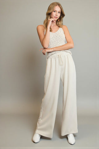 Luxe Knit Pull-On Pants - Ecru