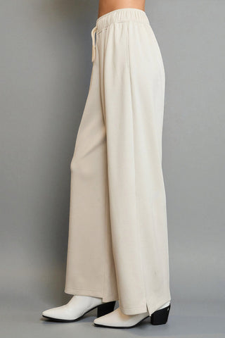 Luxe Knit Pull-On Pants - Ecru