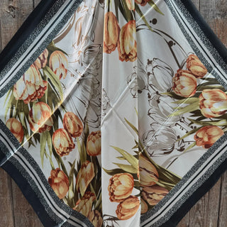 Black & White Floral Wild Rag Scarf