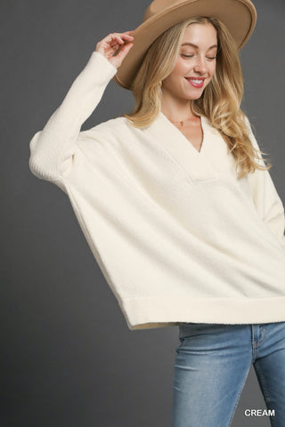 V-Neck Sweater - Cream