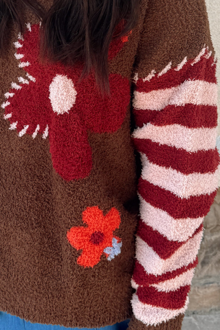 Mocha Flower Sweater