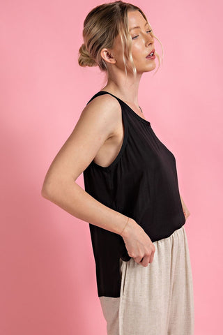 Round Neck Sleeveless Top - Off White