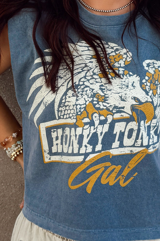 Honky Tonk Gal Eagle Boxy Muscle Tee