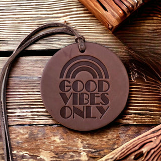 Good Vibes Only Air Flair - Brown Leather