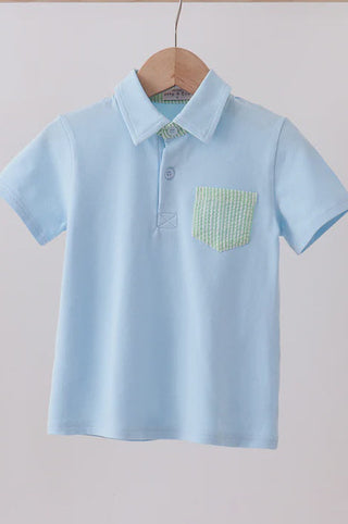 Blue Pocket Button Shirt