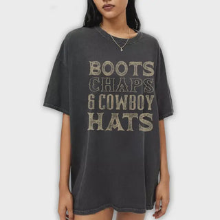 Boots Chaps Oversized Graphic Tee - Mineral Black