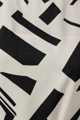 Poncho Style Abstract Midi Dress WHITE-BLACK ABSTRACT