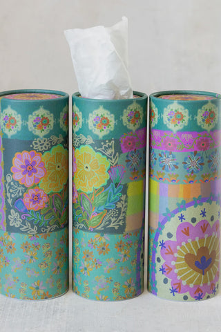 Set of 3 Car Tissues - Pink Floral Patchwork