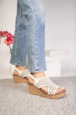 Carley Ivory Woven Wedges