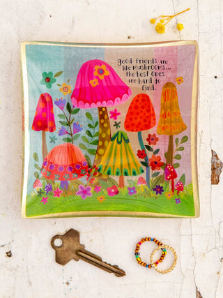 Good Friends Mushroom Glass Trinket Tray