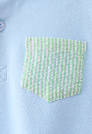 Blue Pocket Button Shirt