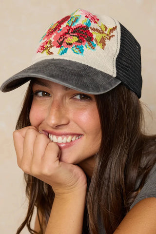 Needlepoint Trucker Hat