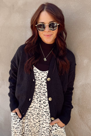 Black Cozy Knit Cardigan