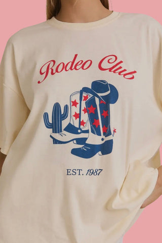 Rodeo Club Oversized Graphic T-Shirt Cream