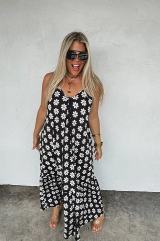 Nova Daisy Dress - Black
