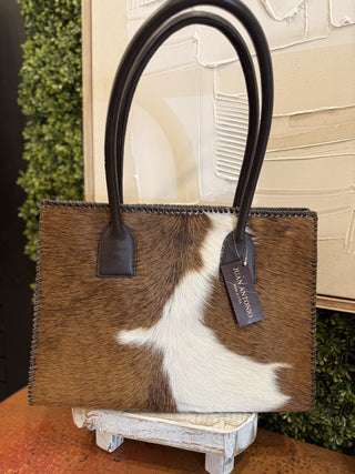 Heron saddle tan w. Croco back large tote