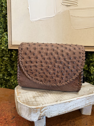 Mango tobacco ostrich cross body