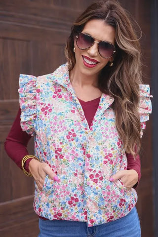 Jana Floral Puffer Vest