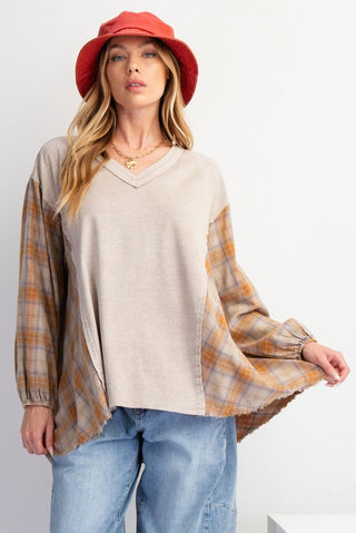 Emily Plaid Mix Tunic Top